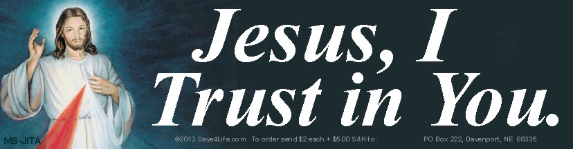 Jesus, I Trust in You 3.5x12 Bumper Sticker - Click Image to Close